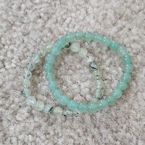 Elegant Green Beaded Bracelet Set